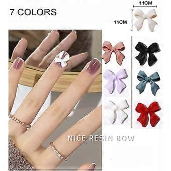 100 st 3D Rosett Nagelkonst Dekorationer, Färgglada Rosett Nageltillbehör 3D Rosetter Nagelcharms för Akryl Resin Flatback Nagelkonst Design ##-2.Obs: Inget lim
