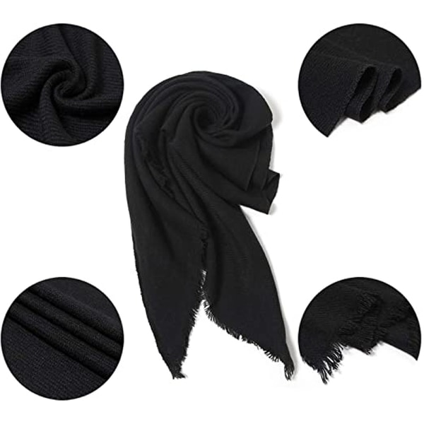 Tørklæder til kvinder Langt ternet tæppe Varmt Silkeblødt Cashmere Feel Tria