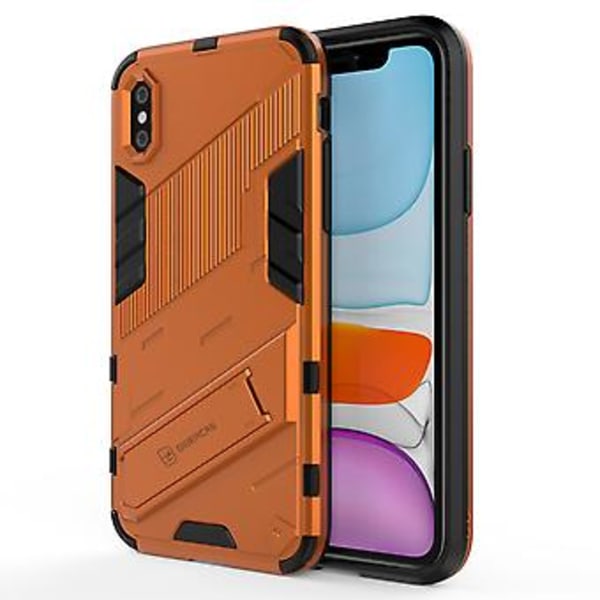 PC + TPU iskunkestävä kotelo iPhone X / XS:lle (Oranssin värinen)