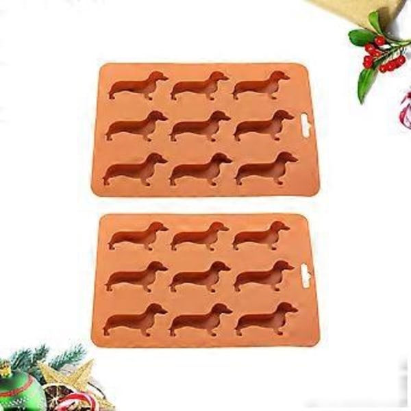 2 STK 9 Slots Silikone Hundeform Isfremstillingsform Isgitter Fondantform til Hjemmebutik Køkken