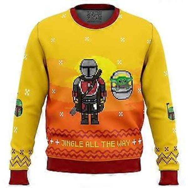 Julegave Superhelte Sweatshirt Mandalorian Grim Julemand Pullover (5XL style 2)