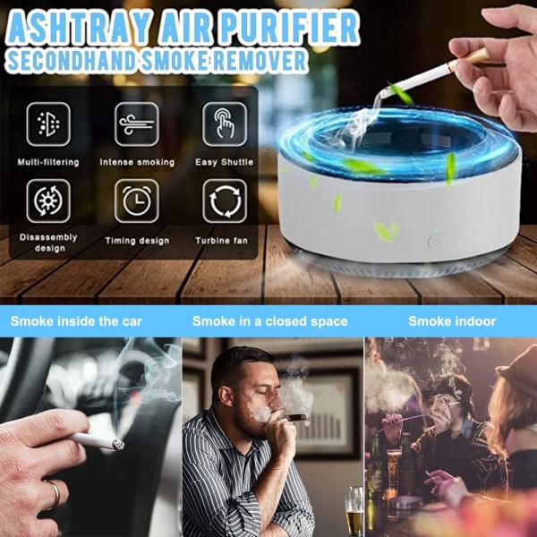 2 in 1 Ashtray with Air Purifier, Smoke Vacuum Ashtray, Air Purifier Ashtray for Cigarettes, Indoor,