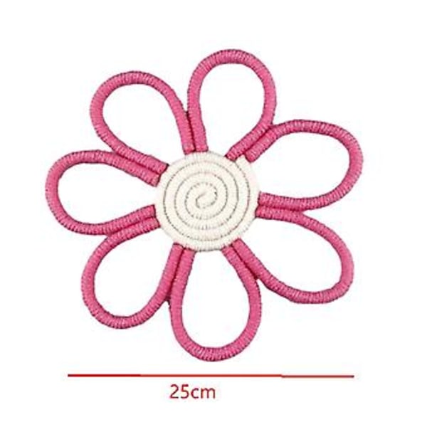 Boho Dekoration Daisy Blomma Vävd Makramé Väggbonad Rep Handgjord Vävd Väggdekoration Flickrum Flöde