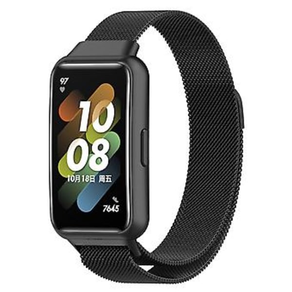 Milan Metal Magneettinen Ranneke Huawei Band 7 / 7 NFC:lle (Musta)