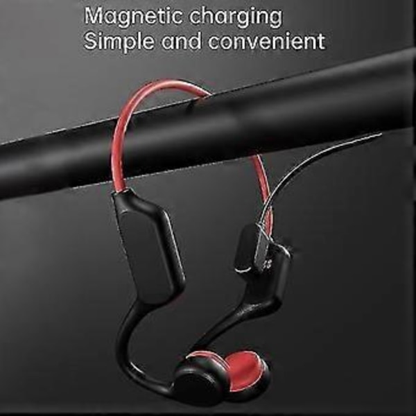 Luujohtokuulokkeet Langattomat Bluetooth Ipx8 Mp3-soitin Uinti Vedenpitävä Mikrofoni/YY (Musta Punainen)