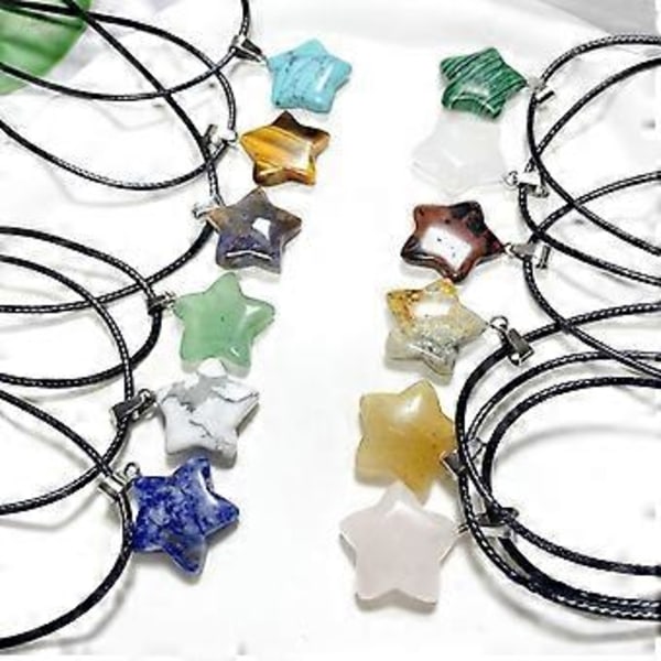 Stjerneanheng Stjerne Charm Mote Smykketilbehør Naturstein Materiale Smykkefunn Perfekt Gave til Kvinner Jenter (24. Blå prikk)