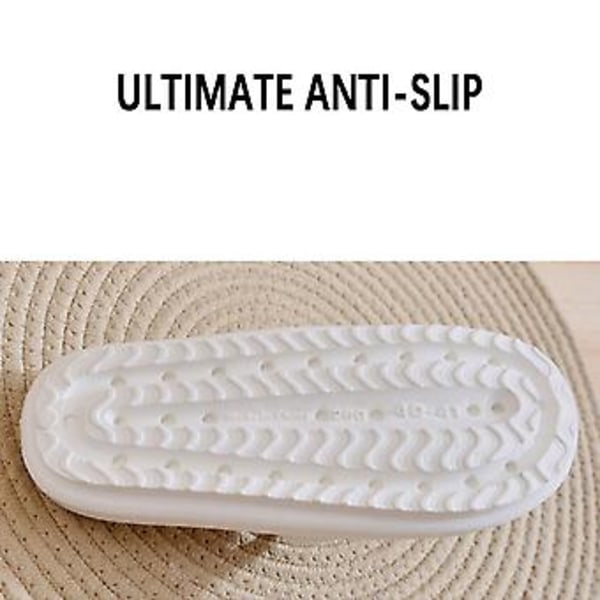 Slippers med tykk såle for kvinner og menn, komfortable lette sandaler for strandferie (3839 Gul)
