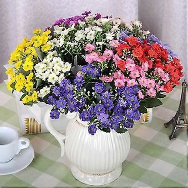 1 st 6 Grenar 36 Huvuden Simulation Silkesblomma Milan DIY Konst Bröllop Heminredning Qinhai (Vit)