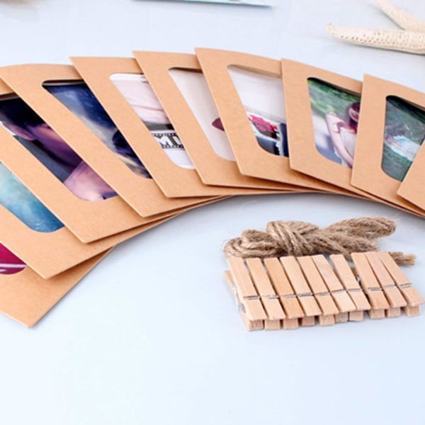 30 Pieces Paper Photo Frames, Kraft Paper Photo Frames for 5