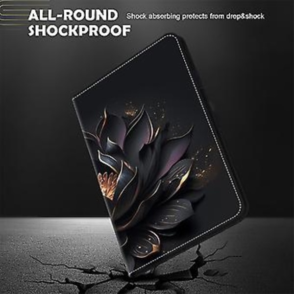 Maltet Hylster i Læder med Maling til Lenovo Tab M10 (Lilla Lotus)