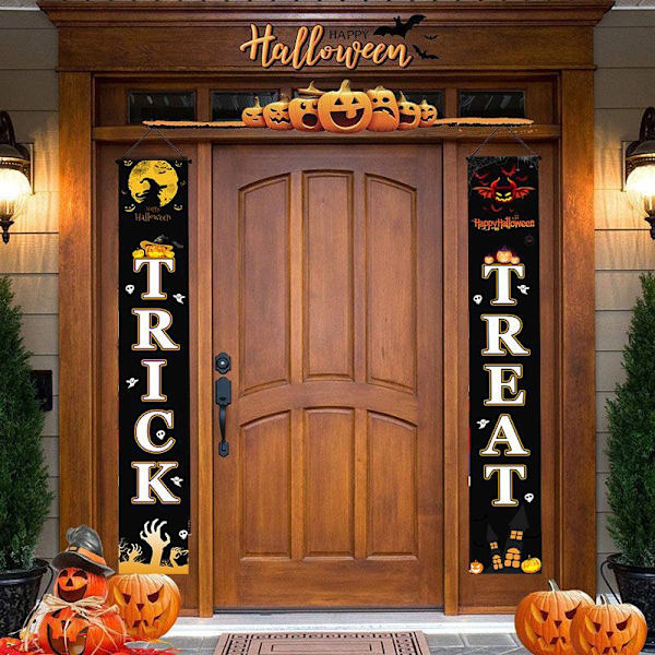 Halloween-koristeet Ulko- ja Sisätiloihin, Banneri, Temppuile Tai Herkuttele & Onnellinen