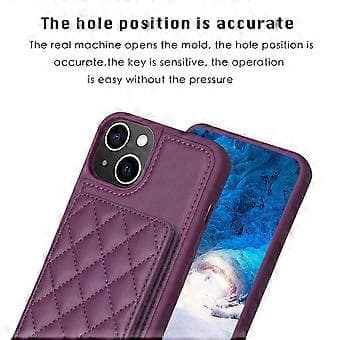 BF25 för iPhone 15 korthållare kickstand PU-läderbelagd TPU-fodral fallsäkert telefonfodral (stil B)