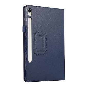 Litchi Tekstur Tablet Etui til Samsung Galaxy Tab S9+ (Mørkeblå)