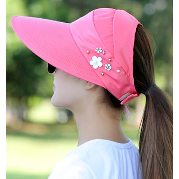 Kvinners Sol Visor Caps Pustende Foldbar Baseball Cap Sommer An