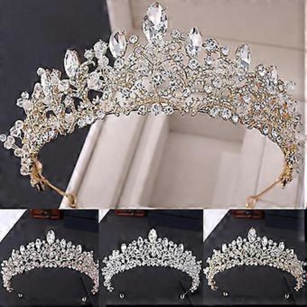Barok luksus royal faux krystal tiara