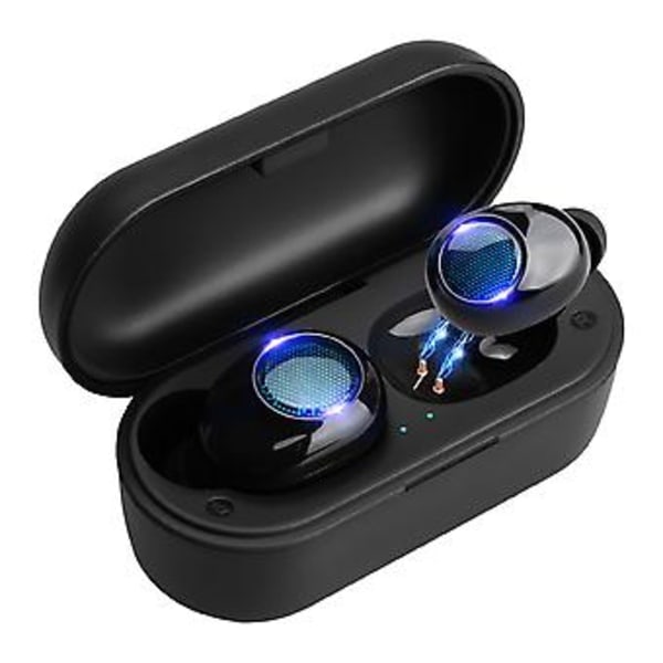 Bluetooth Ørepropper Headset 5.0 TWS Trådløse Hodetelefoner Smart Touch Headset (Svart)