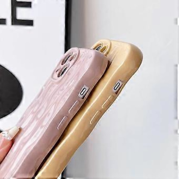 Vandbølge Mønster Krøllet Bølge Ramme Blød Kompatibel med iPhone Etui (Pink, iPhone 12 Pro)