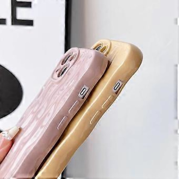 Vannrippelmønster Krøllete Bølge Ramme Myk Kompatibel med iPhone Deksel (Blå, iPhone 14 Pro Max)