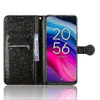 Honeycomb Dot Tekstur Læder Telefon Cover (Til TCL 50SE Sort)
