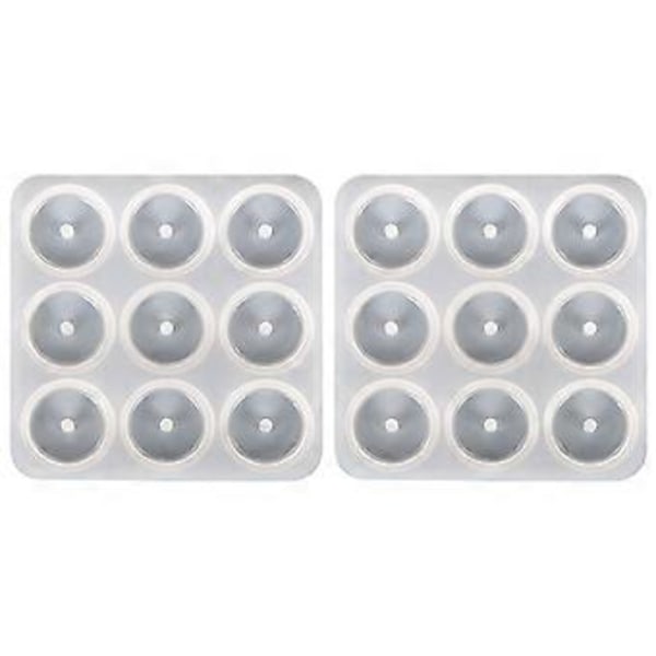 2 stk DIY Simulerings Jade Anheng Lagemold Rund Falsk Jade Håndverksmold Silikon DIY Mold
