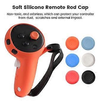 1 Set Silikonfodral med Joystick-skydd för Q 3 VR Headset Touch Controller Bekvämt Speltillbehör dimblå (dimblå)