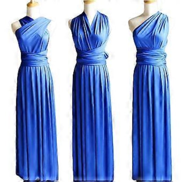 Kvinners Kvelds-Multiway Wrap Brudepike Formell Lang Maxi Konvertibel Kjole (L Lilla)