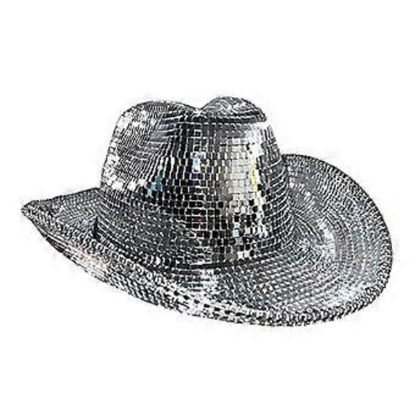 Disco Ball Cowboyhatt, Speilbelagt Cowboyhatt, Utdrikningslag Hatt, Kvinner Glitrende Glitter Romhatt, Rask Levering( )