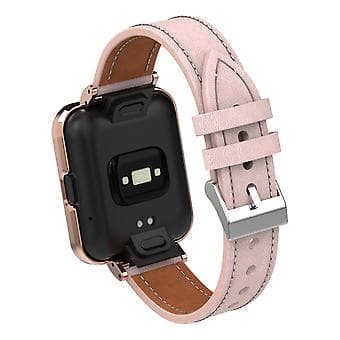 Lærreim til Xiaomi Redmi Watch 2 (Lys Rosa)