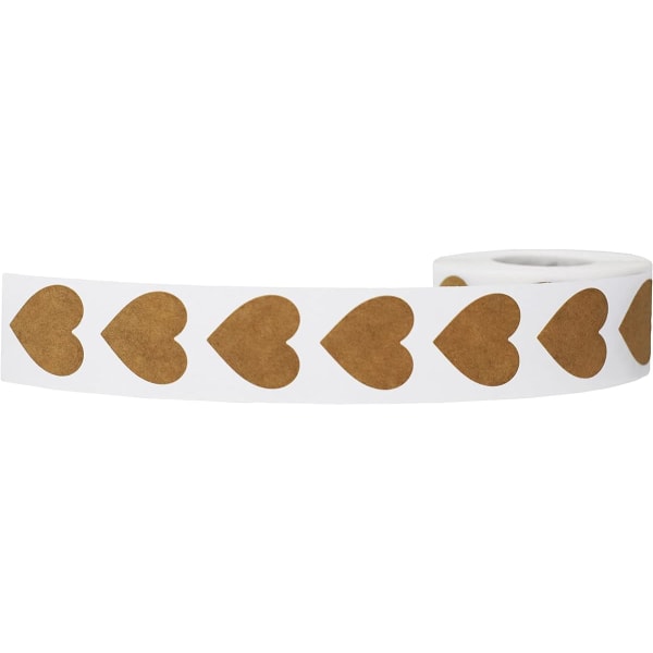 2-pack naturliga bruna kraft-hjärtklistermärken 2,5 cm Alla hjärtans dag 5