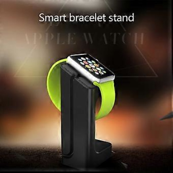 Letvægts Bærbar Smartwatch Holder Stativ Opladningsdock Urstation (Sort)