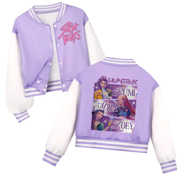 K-Pop Devil Hunter Barn Cropped Baseballjacka Set, Vardagskläder 130cm