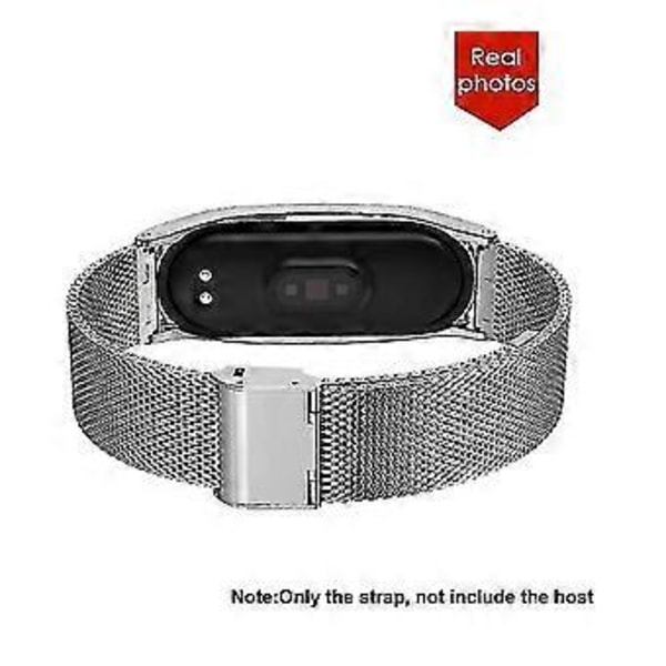 Kompatibel med til mi band 5 armbånd, miband 5 udskiftningsrem wate(Sølv)