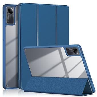 3-delt Solid Farge Tablettveske For Xiaomi Redmi Pad SE (Mørkeblå)