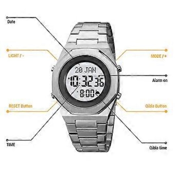 SKMEI 2069 Digital Armbandsur för Muslimer (Svart)