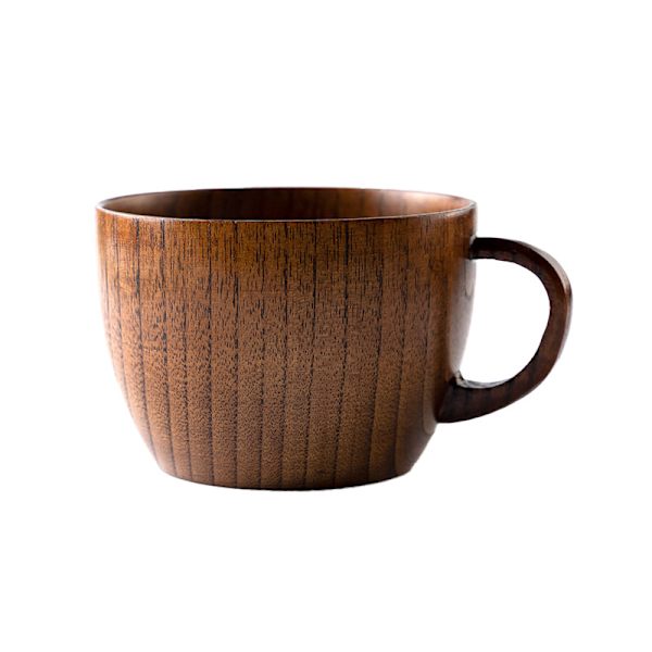 Kreativ mugg kaffemugg naturträ rund magekopp
