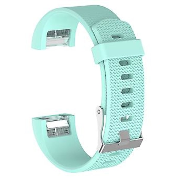 Til Fitbit Charge 2 Almindelig Tekstur Silikon Urrem med Spænde, Størrelse: S(Hvid) S(Mintgrøn)