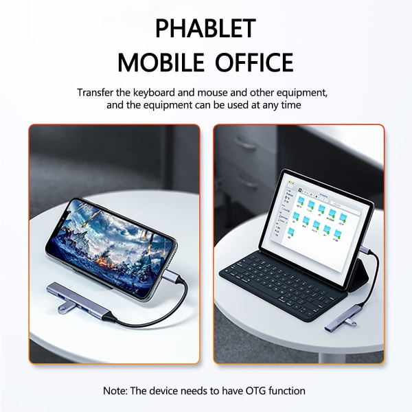 USB C Hub - 4 i 1 Multi USB-port per PC Docking Station Hub USB C til USB