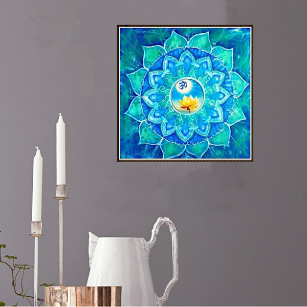 30 x 40 cm, Fleurs de Datura Broderie Diamant P