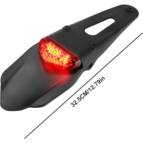 Motorsykkel LED-baklykt med gjørmebeskyttelse, baklykter for