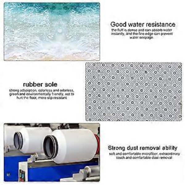 Sklisikker absorberende gulvmatte dørmatte for hjem inngang stue strand (50*80cm)