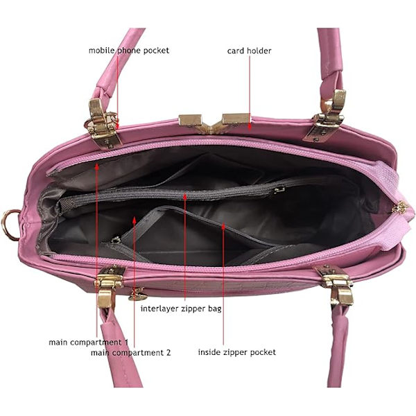 Kvinners klassiske topphåndveske crossbody casual veske satchel T