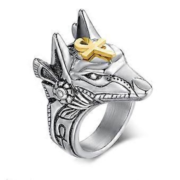 Retro Dyre Finger Ring Ægyptisk Gud Anubis Knogle Ring Gave til Par Ven (nummer 9)