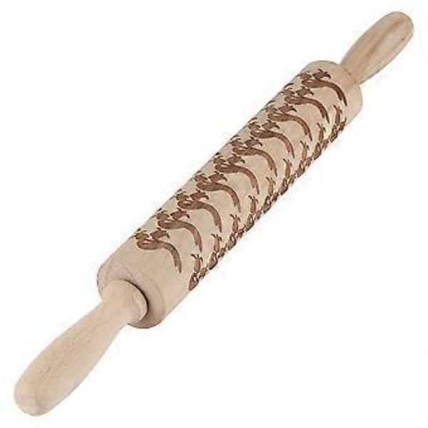 Træ Præget Kagerulle Bagekager Kage Dekorativ Dejrulleform (5*43cm)