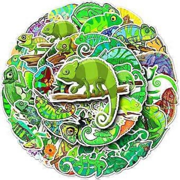 Chameleon stickers for kids and teenagers|50 pcs|waterproof vinyl stickers for water bottles,mobile phones,cups,animal decal pack (Chameleon-50 pcs)