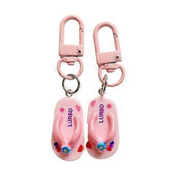 Liten Flip Flop Nøkkelring Stilig Veske Tilbehør for Nøkler og Vesker Laget med Resin Tekstur Mote Nøkkel Tilbehør Gul (Gul)
