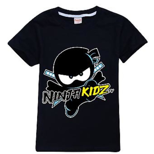 Lasten Ninja Kidz Tv Piirretty T-paita Rento Kesä Lyhythihainen Yläosa Pojat Tytöt Lahja 5-12v (9-10 vuotta Musta)