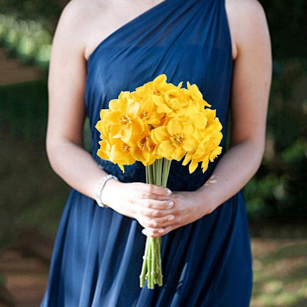3 st konstgjorda påskliljor, siden falska narcissus blomma buq
