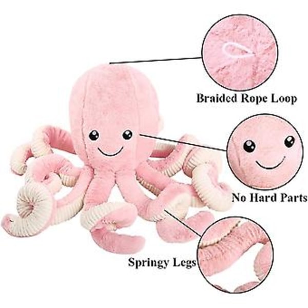 Oktopus-Pehmolelut, Oktopus-Plush-Nukke Leikkilelut Lapsille Tytöille Pojille Aikuisten Syntymäpäivä Joululahja 7/16/24/32 Tuumaa, 5 Väriä