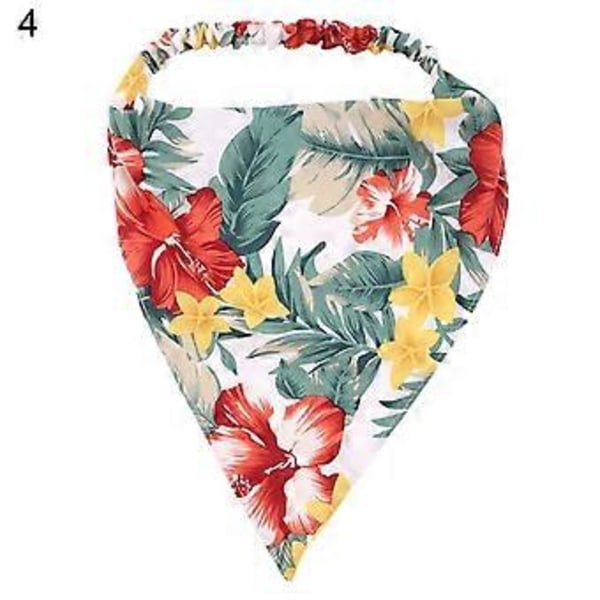 hode skjerf høy elastisitet pustende hår dekorasjon kvinner vintage blomster trykt trekant hode skjerf for jente(3 )