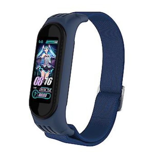 For Xiaomi Mi Band 3 / 4 / 5 Tvill 8-formet Spenne Armbånd (Kald Blå)